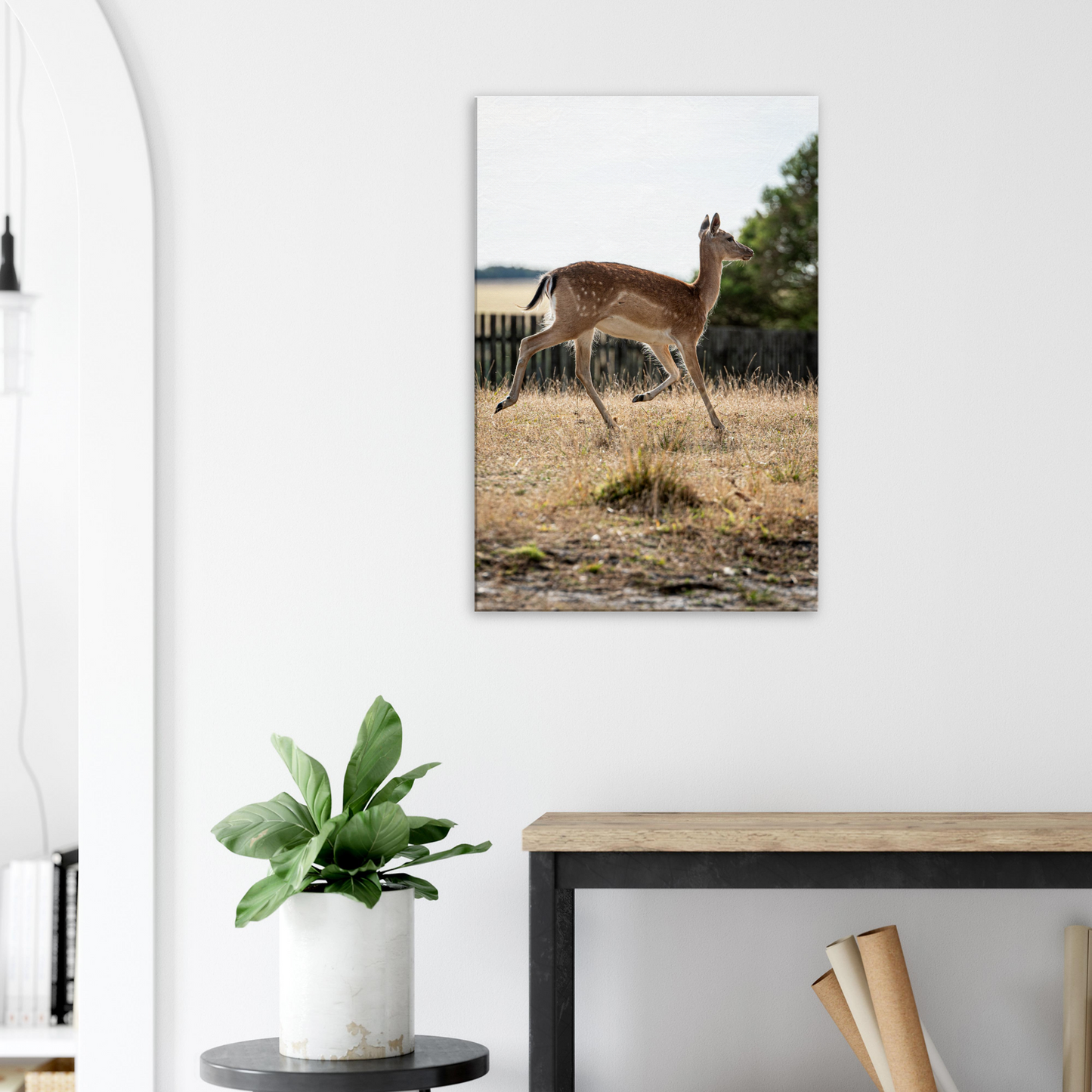 	
Deer Wildlife Animals Art Nursery Photography Wall Decor Kids Room Poster Playroom Artwork Stag Stretched Canvas 196