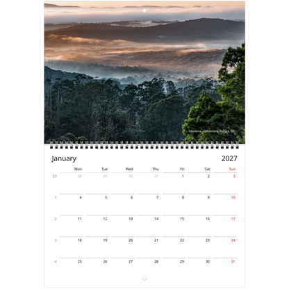 2027 Australia Wall Calendar - monthly spread with scenic Australian photography
