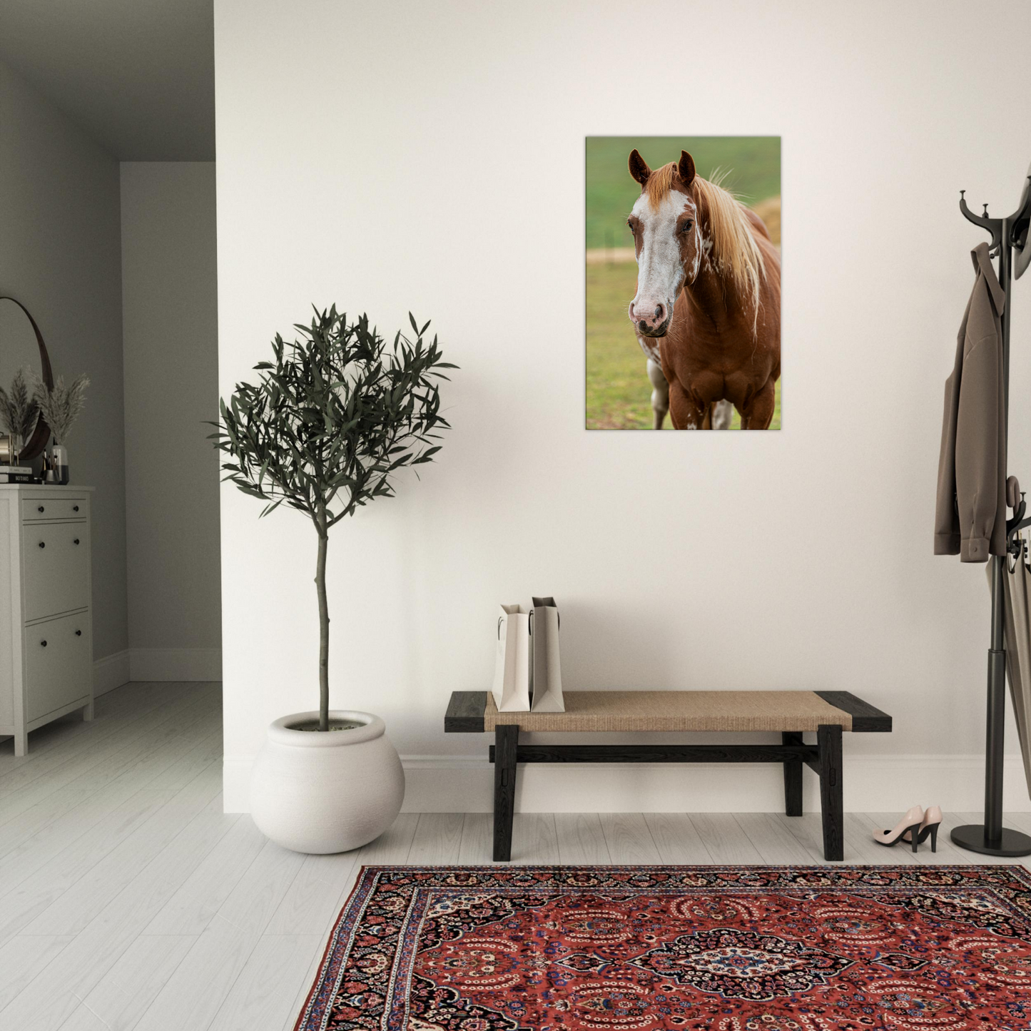 Horse Domestic Animal Canvas Wall Art Photography Nursery Physical Portrait Print Canvas home décor