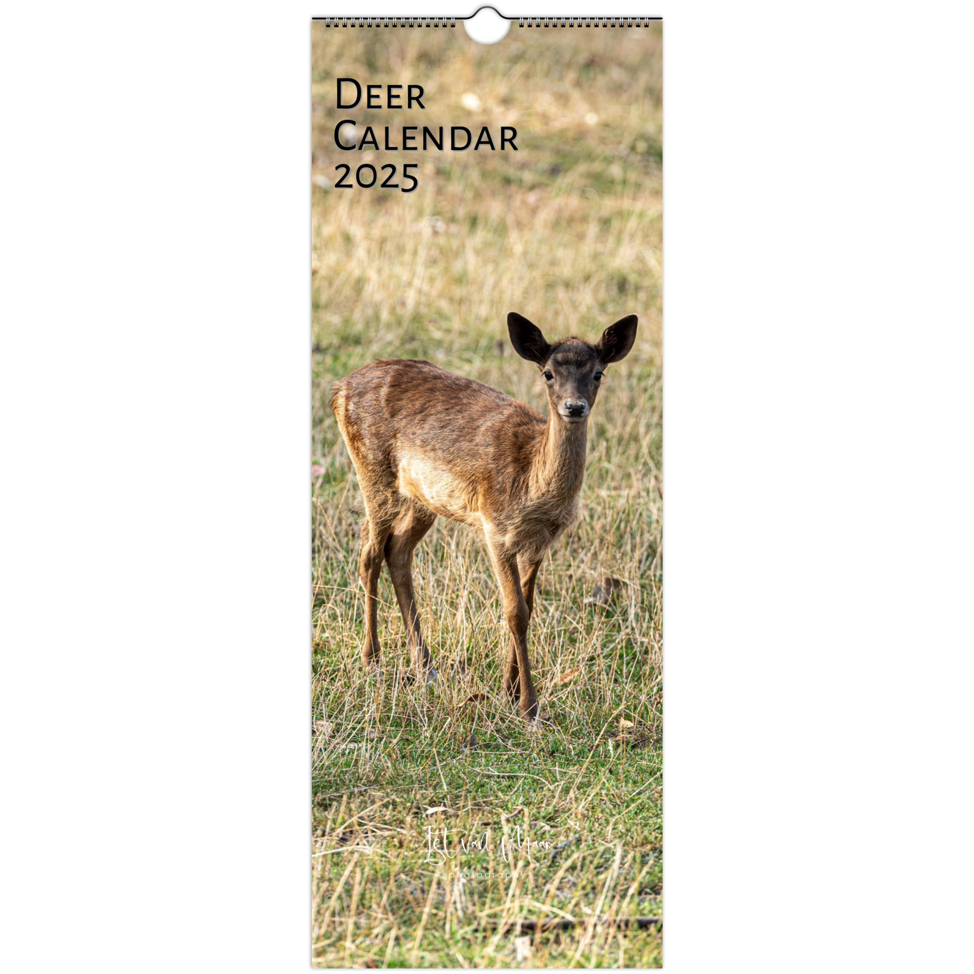 Cover of Slim Vertical Deer Calendar by Istvan Maar Photography in English Week start day Monday