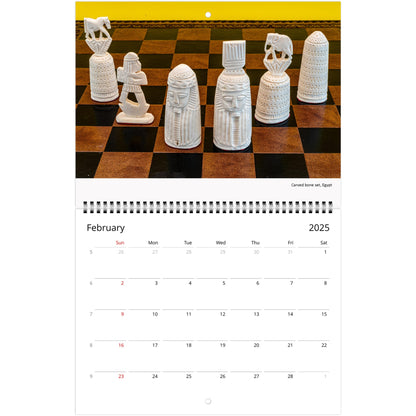 2025 Chess Wall Calendar by Istvan Maar Photography featuring intricate chess sets.