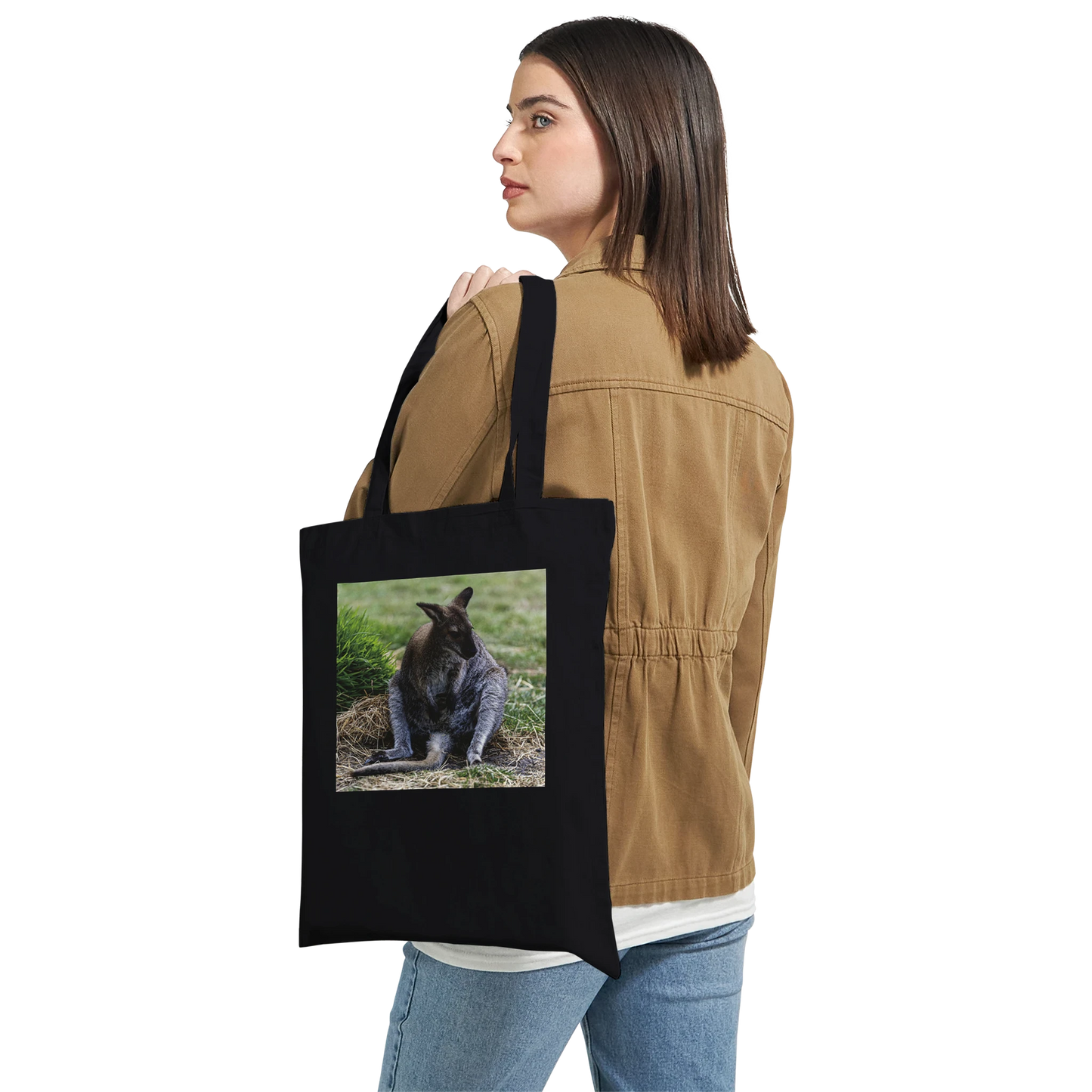 Lazy Kangaroo Tote Bag by Istvan Maar Photography – Classic style in Black canvas