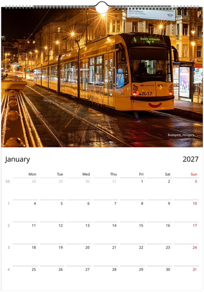 2027 Trams Wall Calendar | 6409 Istvan Maar Photography