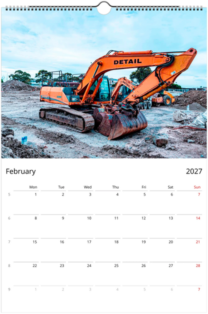 2027 Construction Wall Calendar | 7085 Istvan Maar Photography