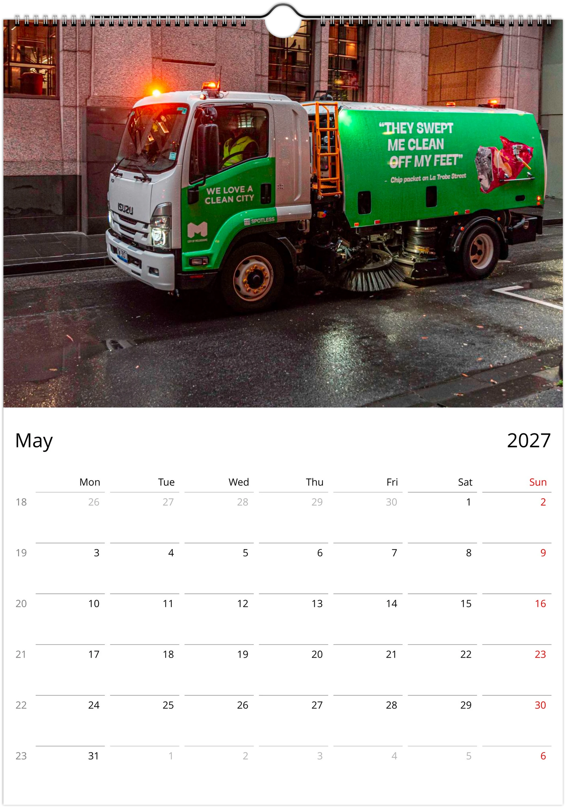 2027 Garbage Management Wall Calendar | 8366 Istvan Maar Photography