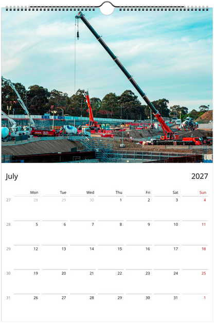 2027 Construction Wall Calendar | 7085 Istvan Maar Photography