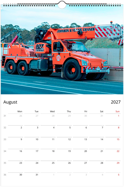 2027 Construction Wall Calendar | 7085 Istvan Maar Photography