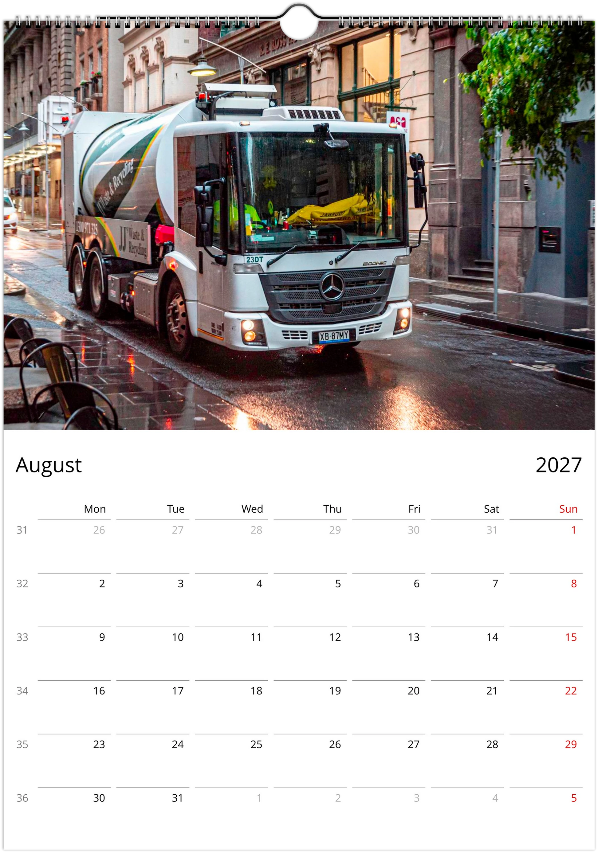 2027 Garbage Management Wall Calendar | 8366 Istvan Maar Photography