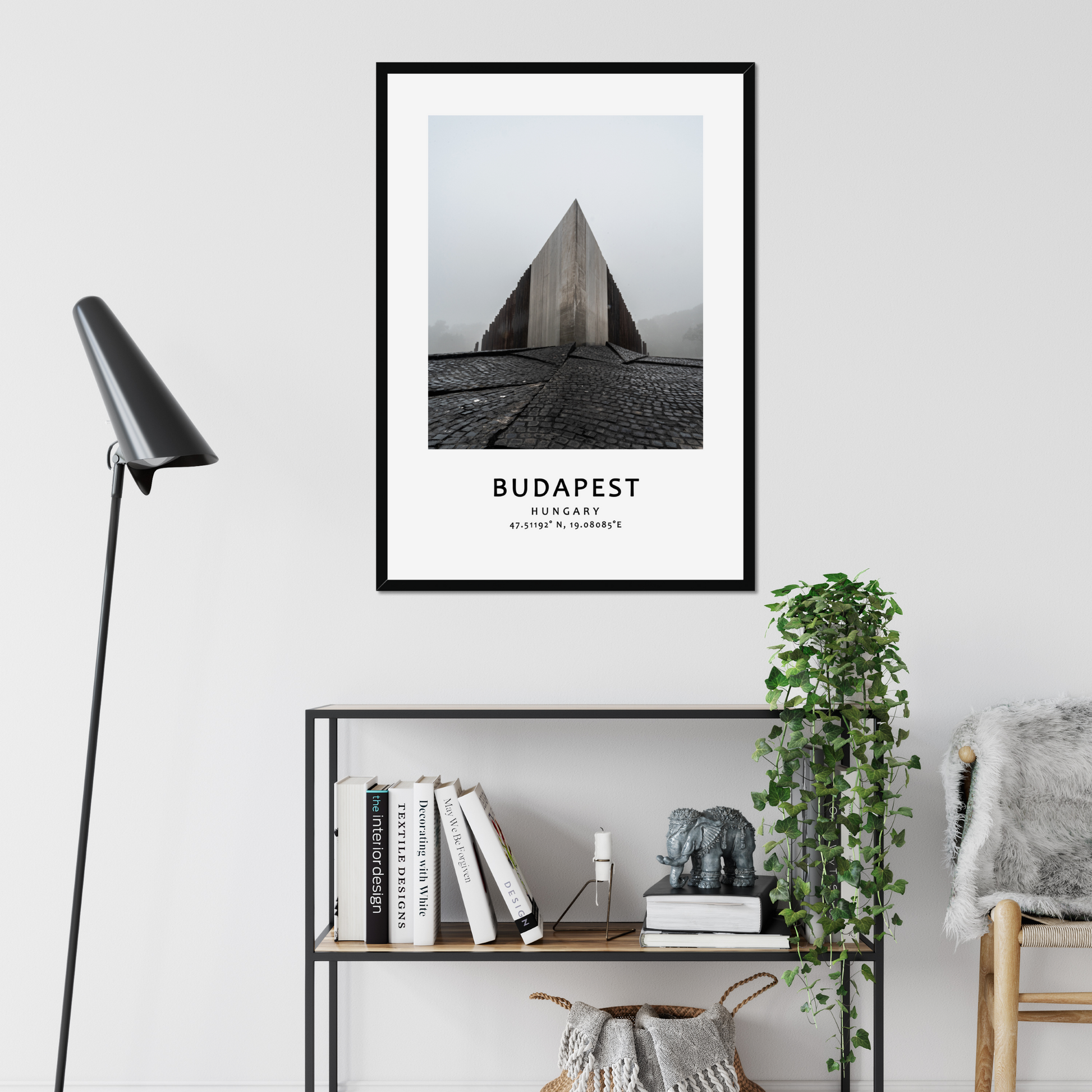 Personalised framed Budapest poster by Istvan Maar Photography - black frame - study