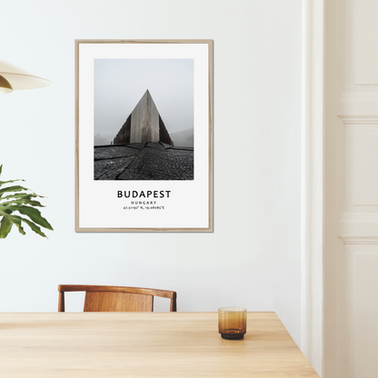 Personalised framed Budapest poster by Istvan Maar Photography - wood frame - dining