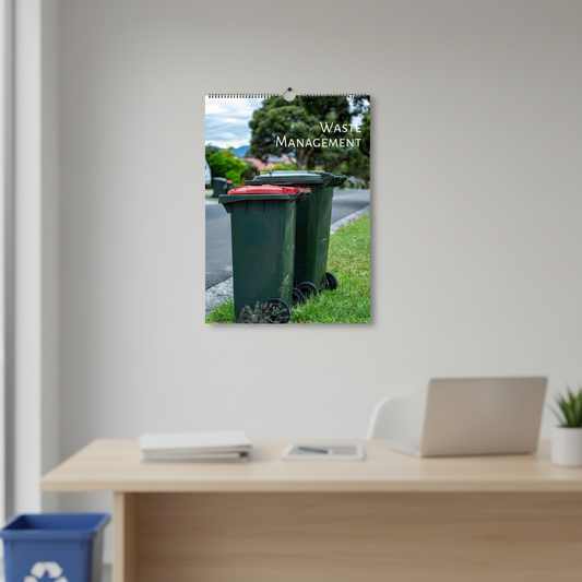 Waste Management Wall Calendar – Council Office Mockup