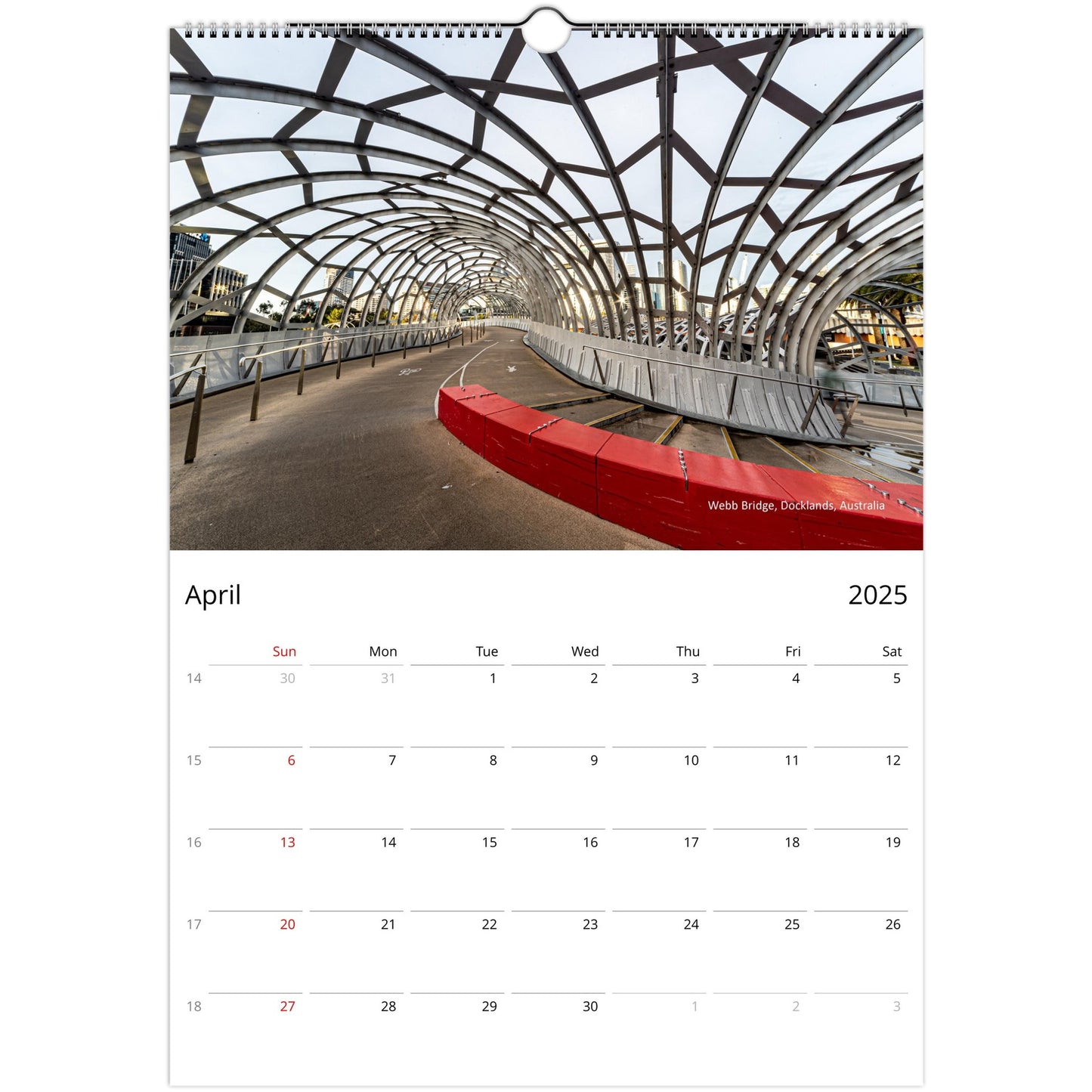 2025 architecture calendar by Istvan Maar Photography - webb bridge